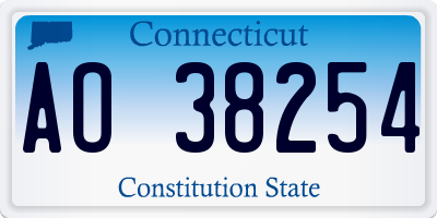 CT license plate AO38254