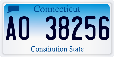 CT license plate AO38256