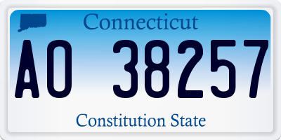 CT license plate AO38257