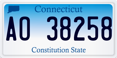 CT license plate AO38258