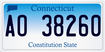 CT license plate AO38260