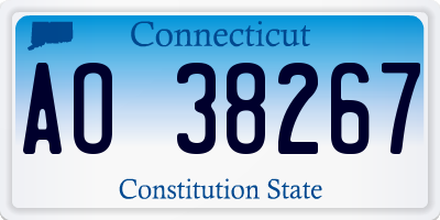CT license plate AO38267