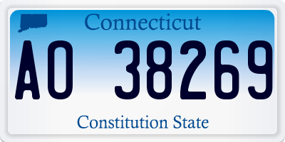 CT license plate AO38269