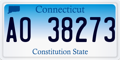 CT license plate AO38273