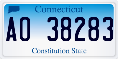 CT license plate AO38283