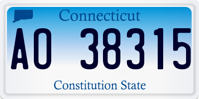 CT license plate AO38315