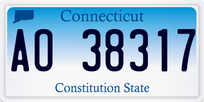 CT license plate AO38317