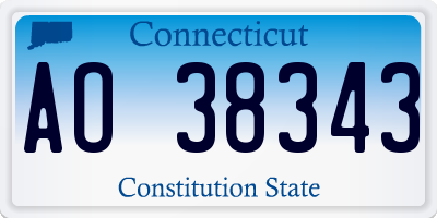 CT license plate AO38343