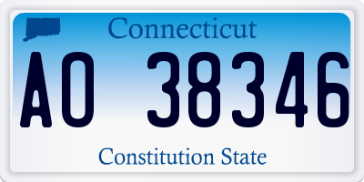 CT license plate AO38346