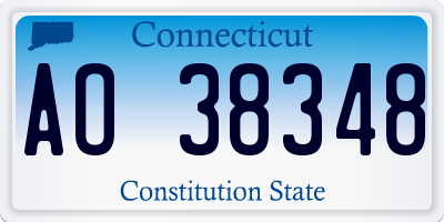 CT license plate AO38348