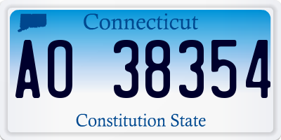 CT license plate AO38354