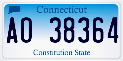 CT license plate AO38364