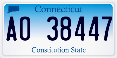 CT license plate AO38447
