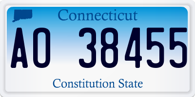 CT license plate AO38455