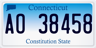 CT license plate AO38458