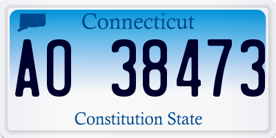 CT license plate AO38473