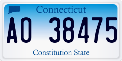 CT license plate AO38475