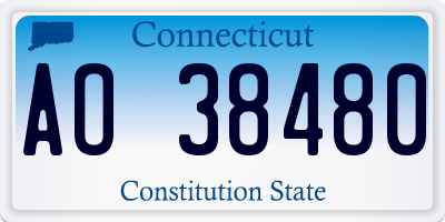 CT license plate AO38480