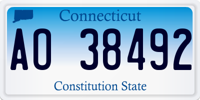 CT license plate AO38492