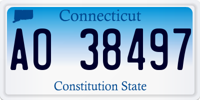 CT license plate AO38497