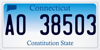 CT license plate AO38503
