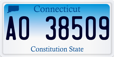 CT license plate AO38509