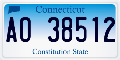 CT license plate AO38512