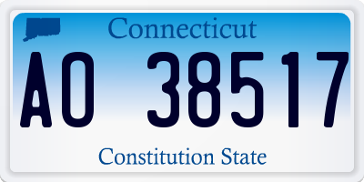 CT license plate AO38517