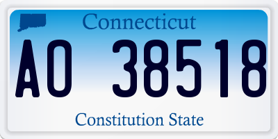 CT license plate AO38518