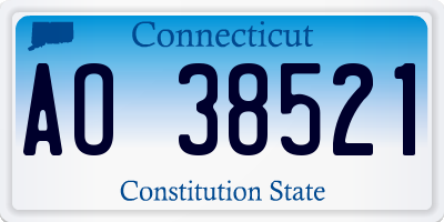 CT license plate AO38521