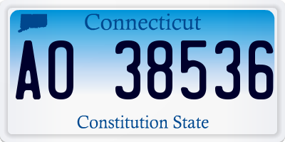 CT license plate AO38536