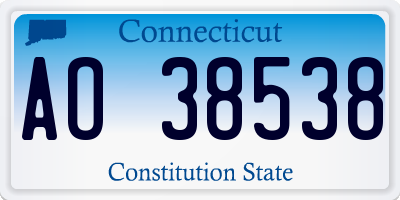 CT license plate AO38538