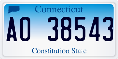 CT license plate AO38543
