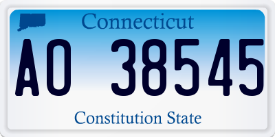 CT license plate AO38545