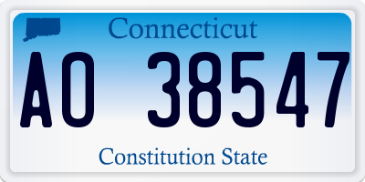 CT license plate AO38547