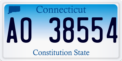 CT license plate AO38554