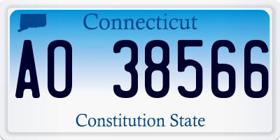 CT license plate AO38566