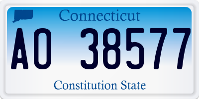 CT license plate AO38577