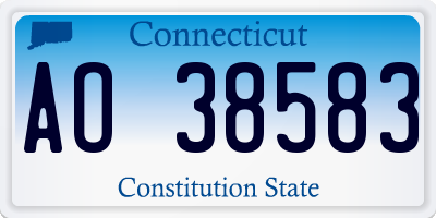 CT license plate AO38583
