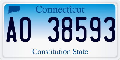 CT license plate AO38593