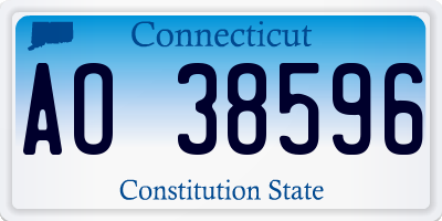 CT license plate AO38596