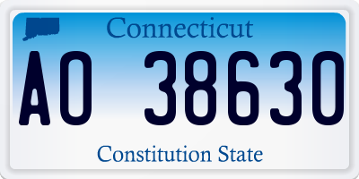 CT license plate AO38630