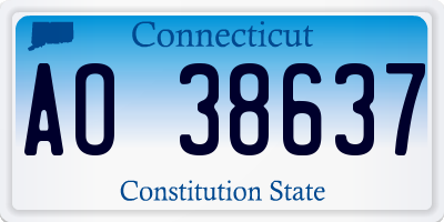 CT license plate AO38637