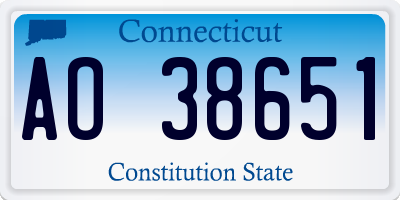 CT license plate AO38651