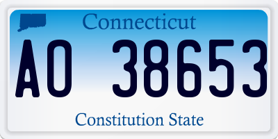 CT license plate AO38653