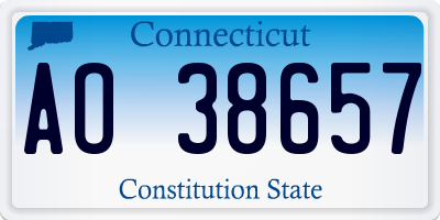 CT license plate AO38657