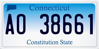 CT license plate AO38661
