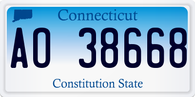 CT license plate AO38668