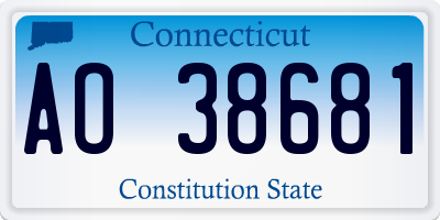 CT license plate AO38681