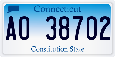 CT license plate AO38702